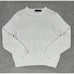 Polo Ralph Lauren Sweater‎ Girls XL White Open Knit Preppy Classic Cottagecore